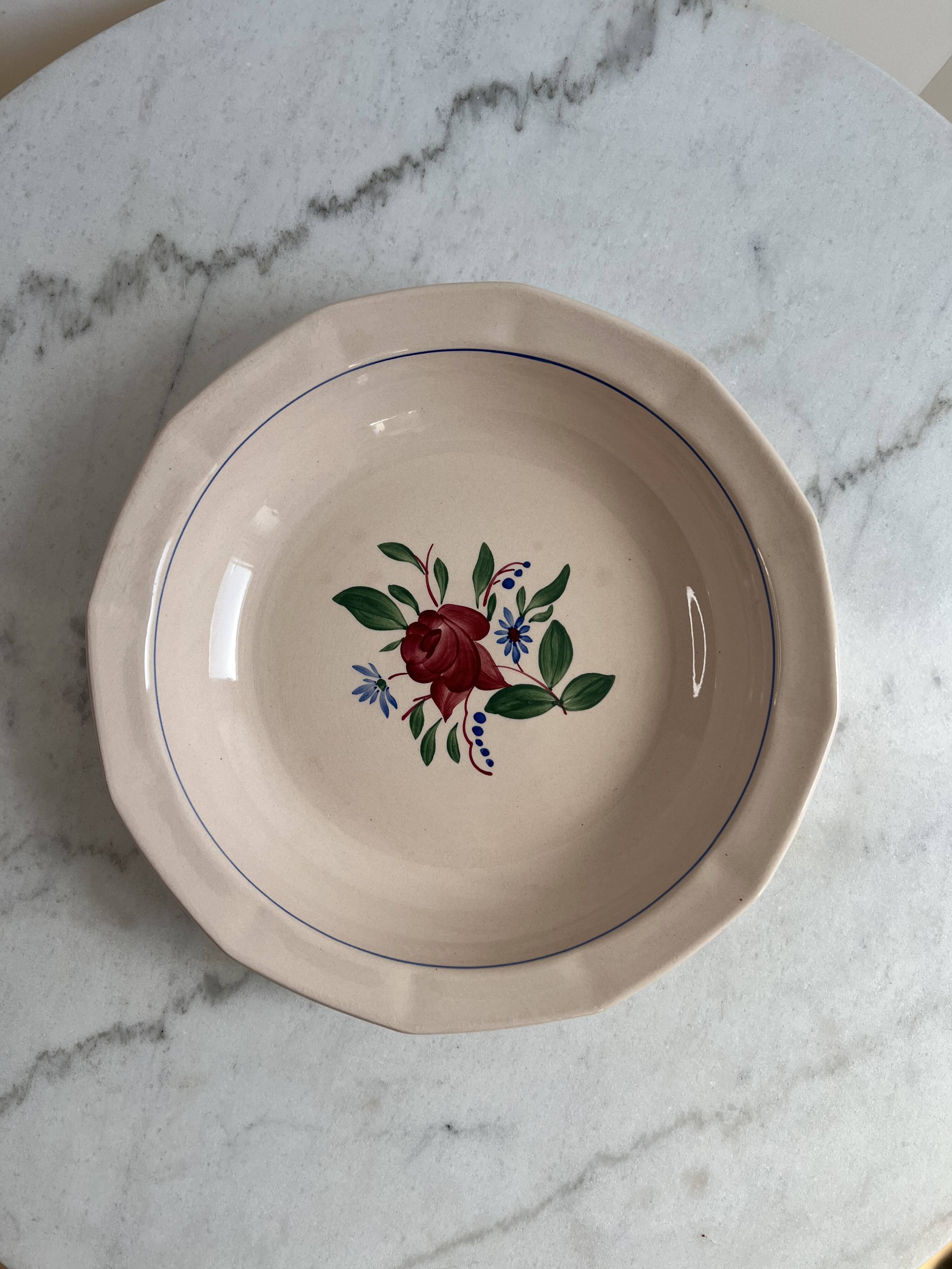 Presentation plate Sarreguemines and Digoin hand-painted
