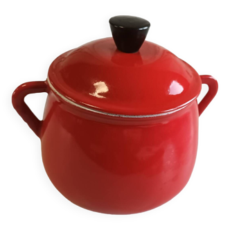 Enameled fondue pot, saucepan