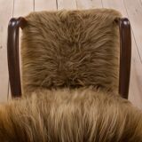 Halabala 269 lounge chair in long hair sheepskin