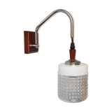 Wall lamp in wood and chrome glass 70s