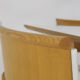 Minimalist Modernist dining set 4 wire chairs with maple wood and matching dining table,1980s