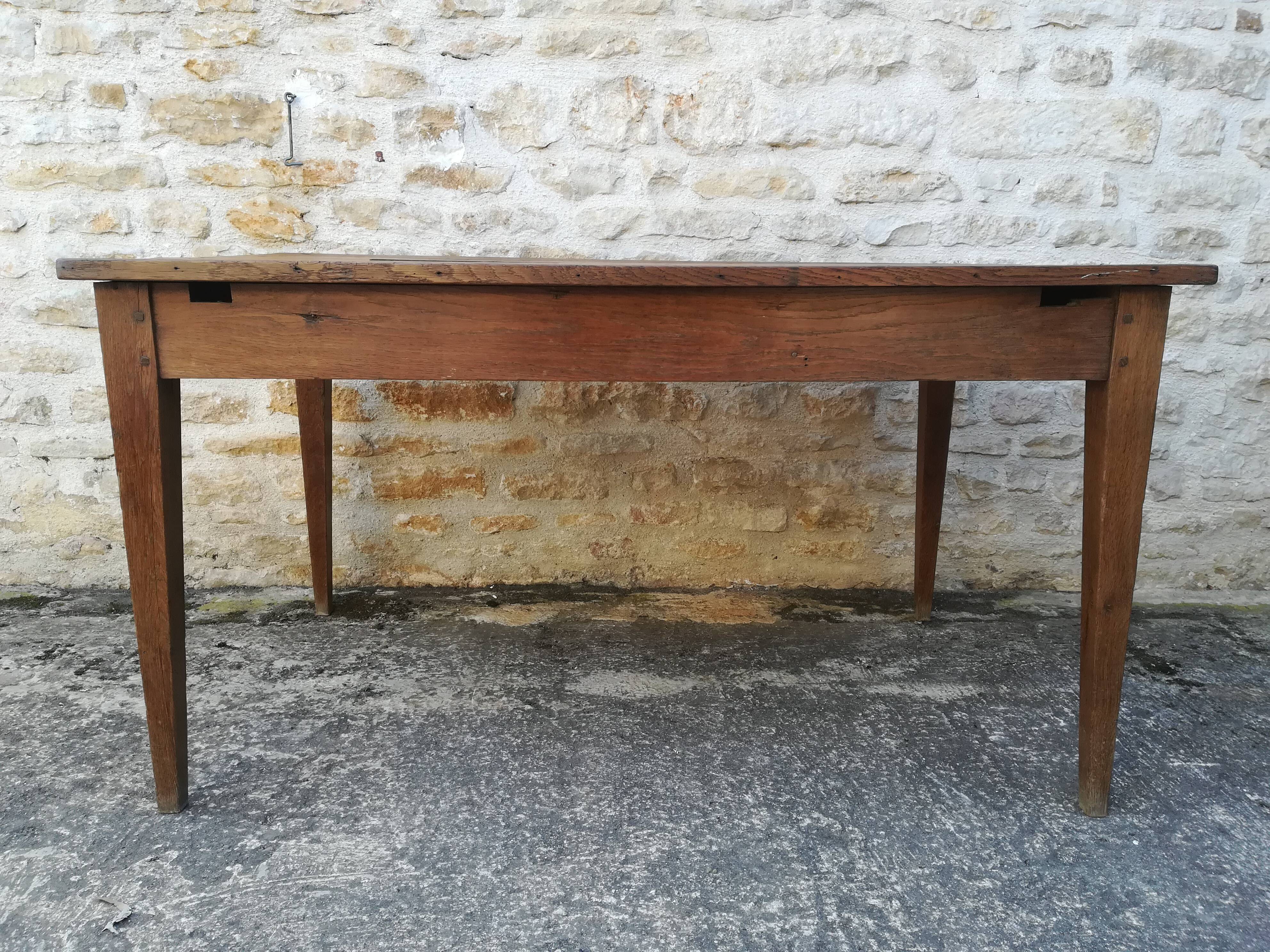 Oak farmhouse table two drawers