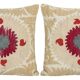 Lot de 2 housses de coussin brodées vintage 53x71 cm