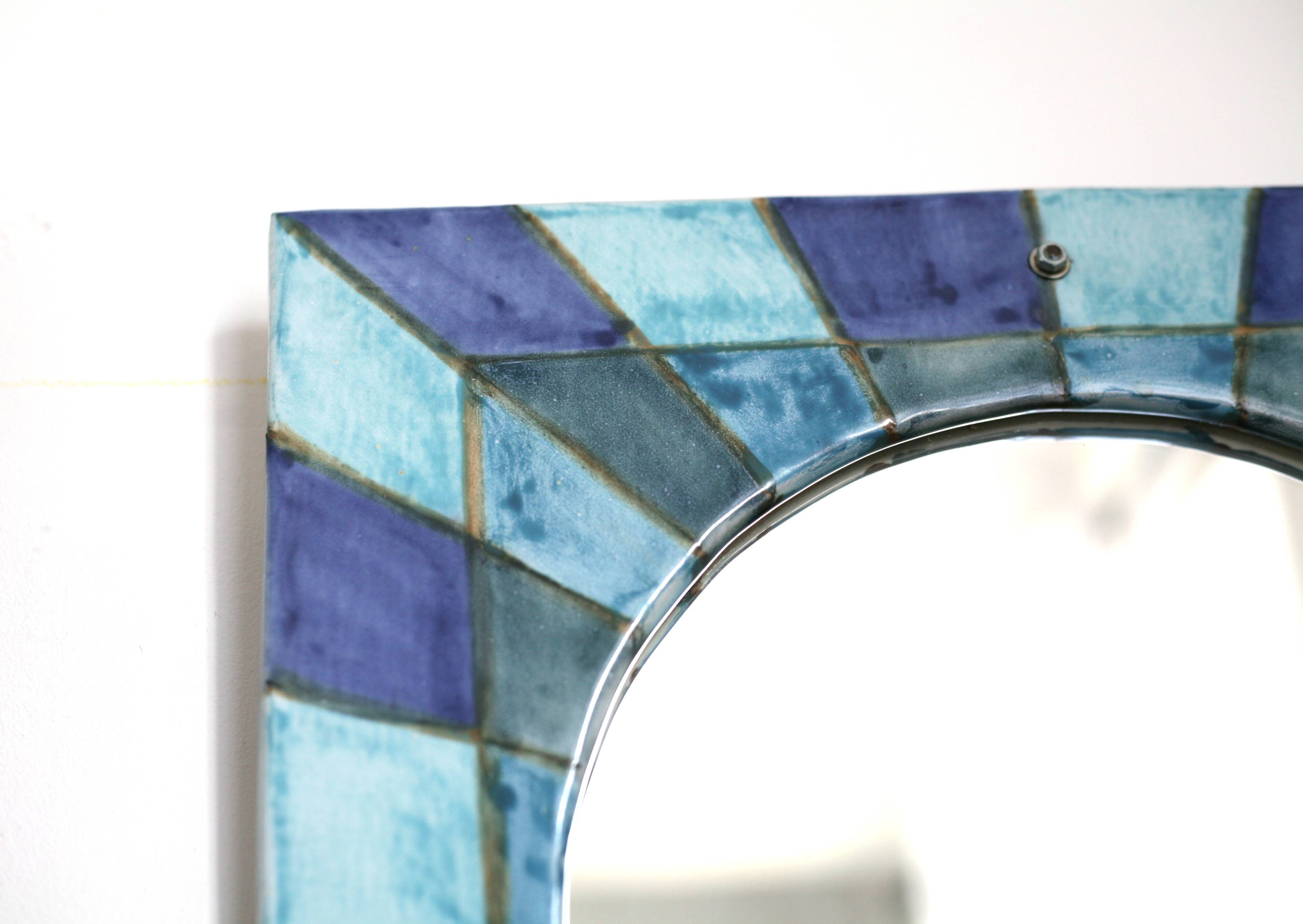 vintage ceramic mirror and design, 1970s