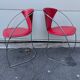 Pair of Linda chairs by Arrben in red leather