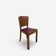 Set of 4 Art Deco dining chairs in walnut, Italy, 1930s-1940s.