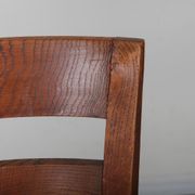 Set of 6 oak chairs in the style of Jean Pascaud, 1940.