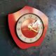 Vintage formica clock asymmetrical silent wall clock "Red Junghans"
