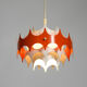 Beautiful small original 1960s Space Age metal pendant lamp by Doria