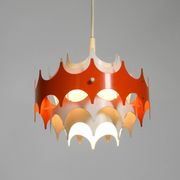 Beautiful small original 1960s Space Age metal pendant lamp by Doria
