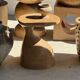 Sexy Neck - Solid wood (monoxyle) side table in natural colour H45