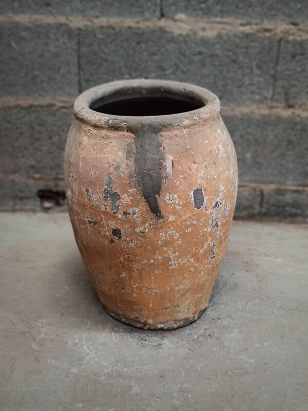 Pot ancien en terre cuite orange