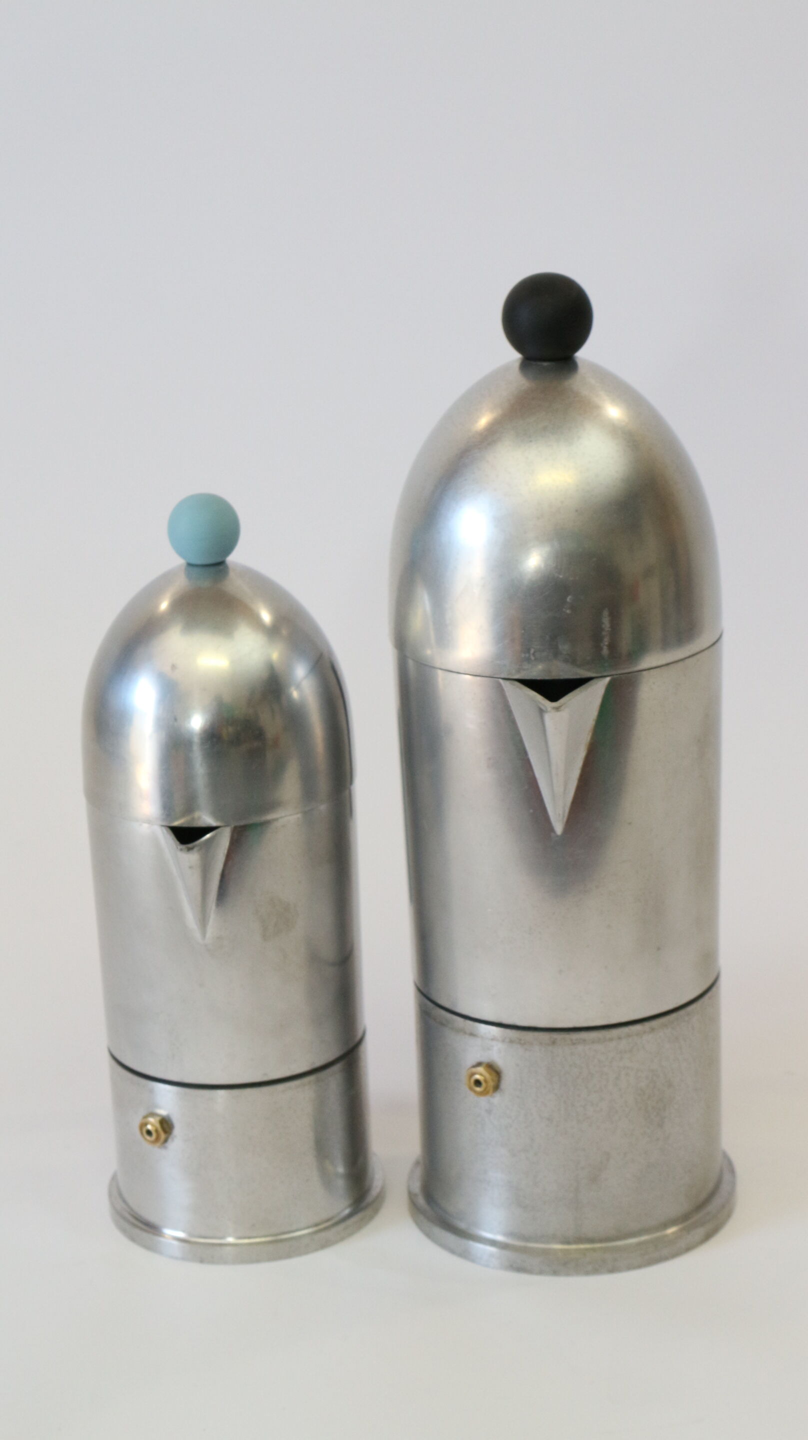 Two coffee maker Alessi, La cupola, Aldo Rossi design