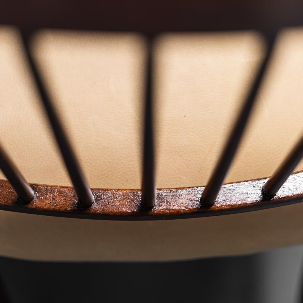 Set of 3 office chairs wood leather 50s vintage