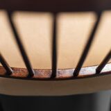 Set of 3 office chairs wood leather 50s vintage