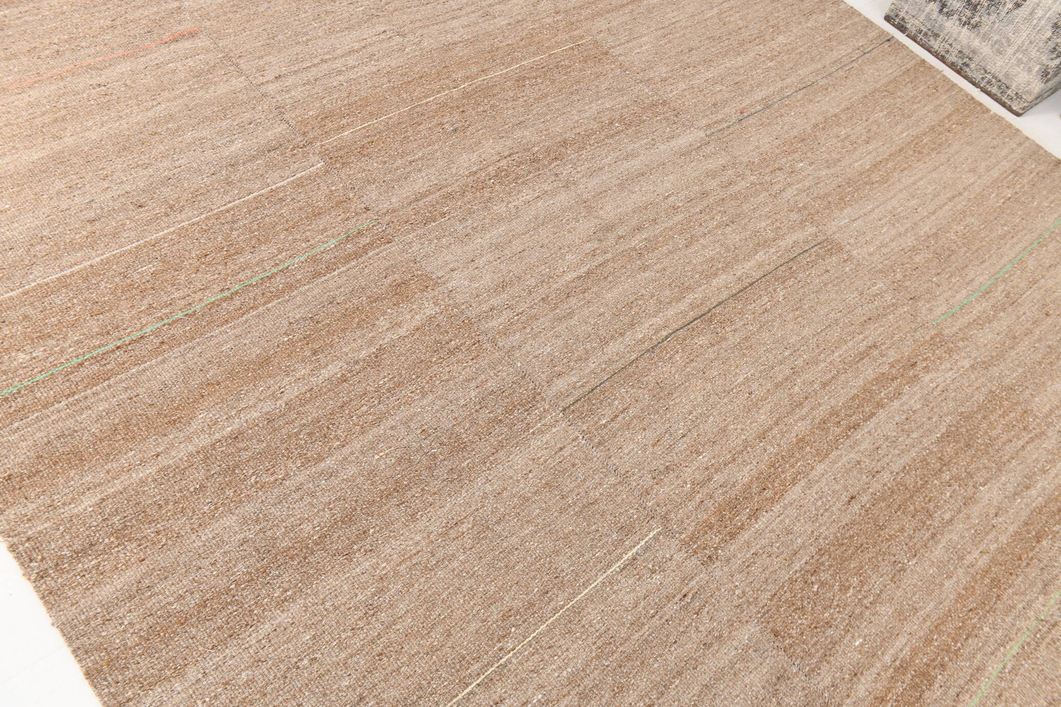 8x11 Bronze & Beige Ethnic Vintage Kilim Rug, 241x350Cm