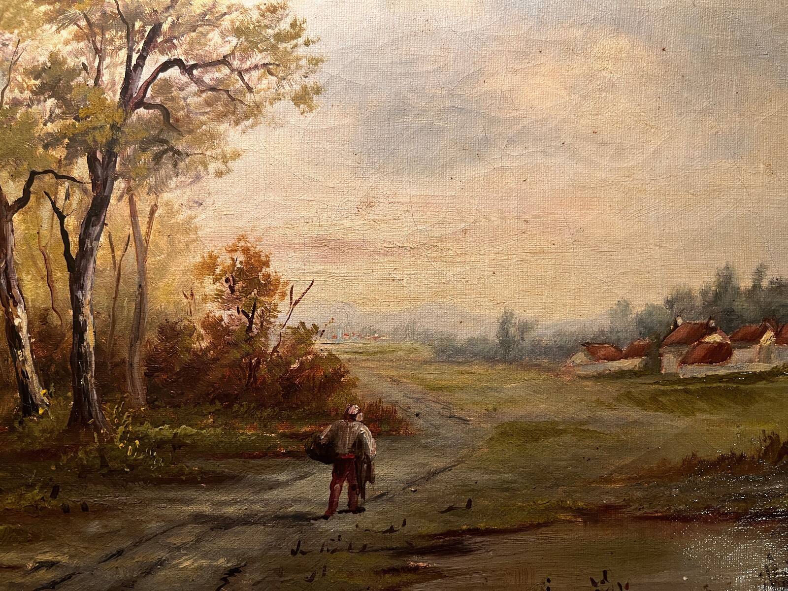 Tableau HST 19th century signed Borough "Animated Landscape"