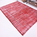 Distressed red carpet 241x165cm