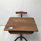 Bureau écolier avec son encrier signé