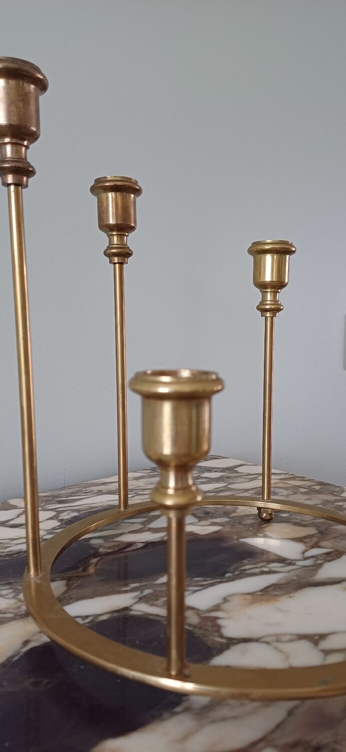 Brass ring candlestick