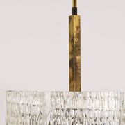 Kalmar Suspension Tambour Drum, Brass, Frosted Textured Glass, Austria, 1960s