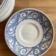12 sous-tasses Churchill England motif mosaïque bleue