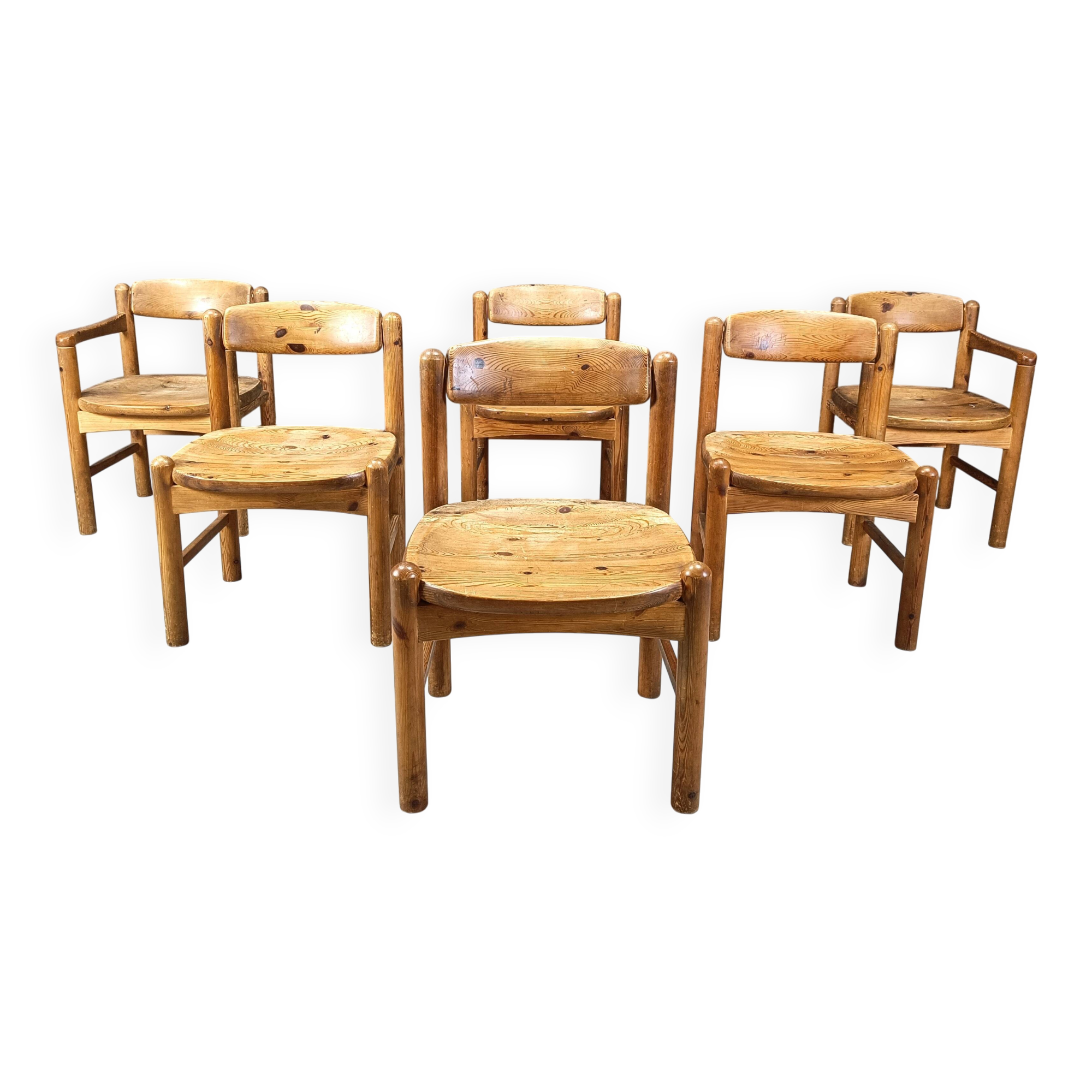 Copy of Rainer Daumiller pine wood dining chairs for Hirthals Savvaerk set of 6