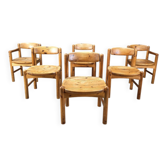 Copy of Rainer Daumiller pine wood dining chairs for Hirthals Savvaerk set of 6