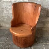 Scandinavian Swedish pine log stump chair "kubbstol" 1970s