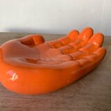 Vide poche main en céramique orange, 1980