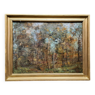 Impressionist painting Oil on canvas - animated scene circa 1870, signed Emmanuel MEYER (1836-1902)