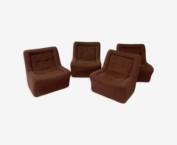 Canapé modulaire en velours côtelé brun