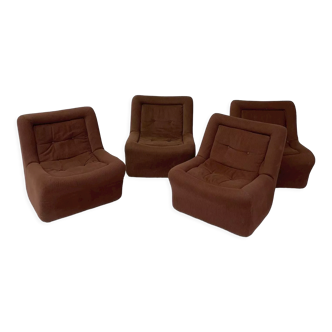 Brown corduroy modular sofa