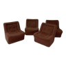 Brown corduroy modular sofa