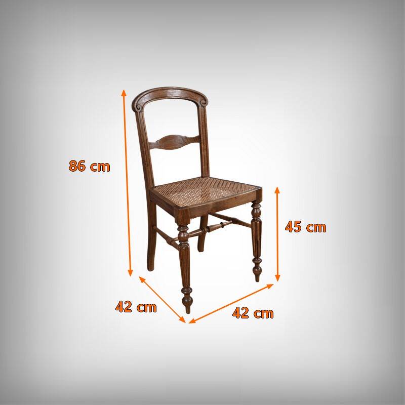 Set of 5 solid oak chairs, Louis Philippe period – 2nd half of the 19th century.