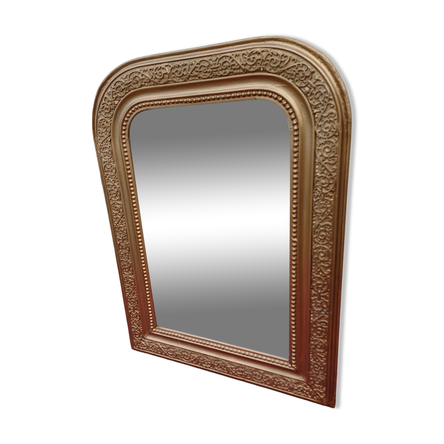 19th century wood and gilded stucco mirror