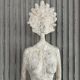 Sculpture en fibre de verre à taille réelle d'une femme, dans le style de Giacometti. France, années 1970.