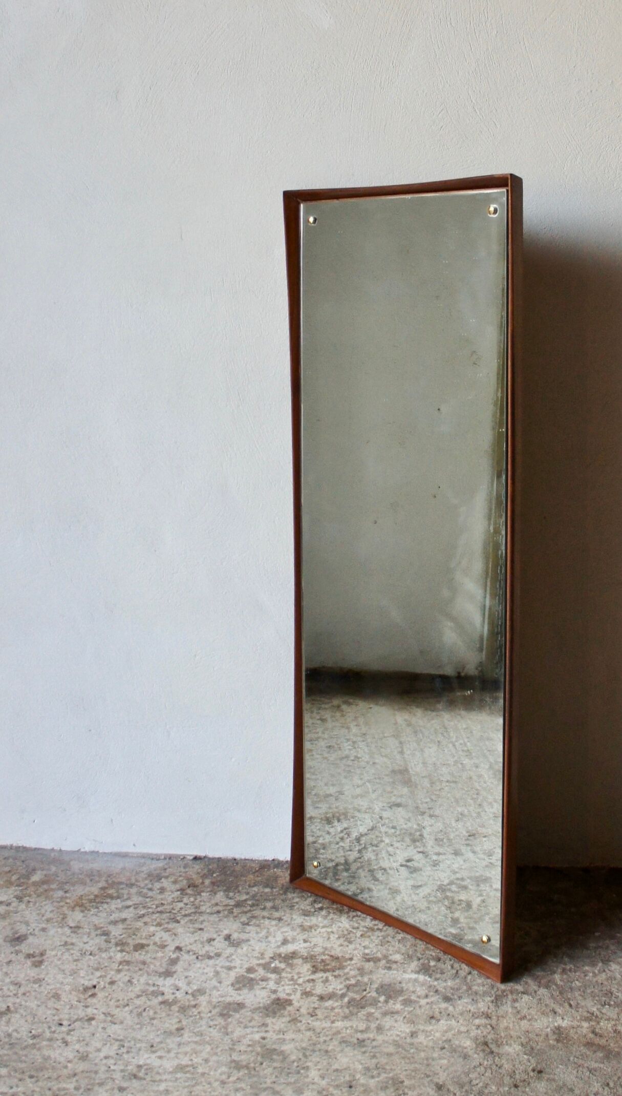 Large 1960's teak mirror 129x53cm