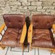 Paire de fauteuil cuir 1980