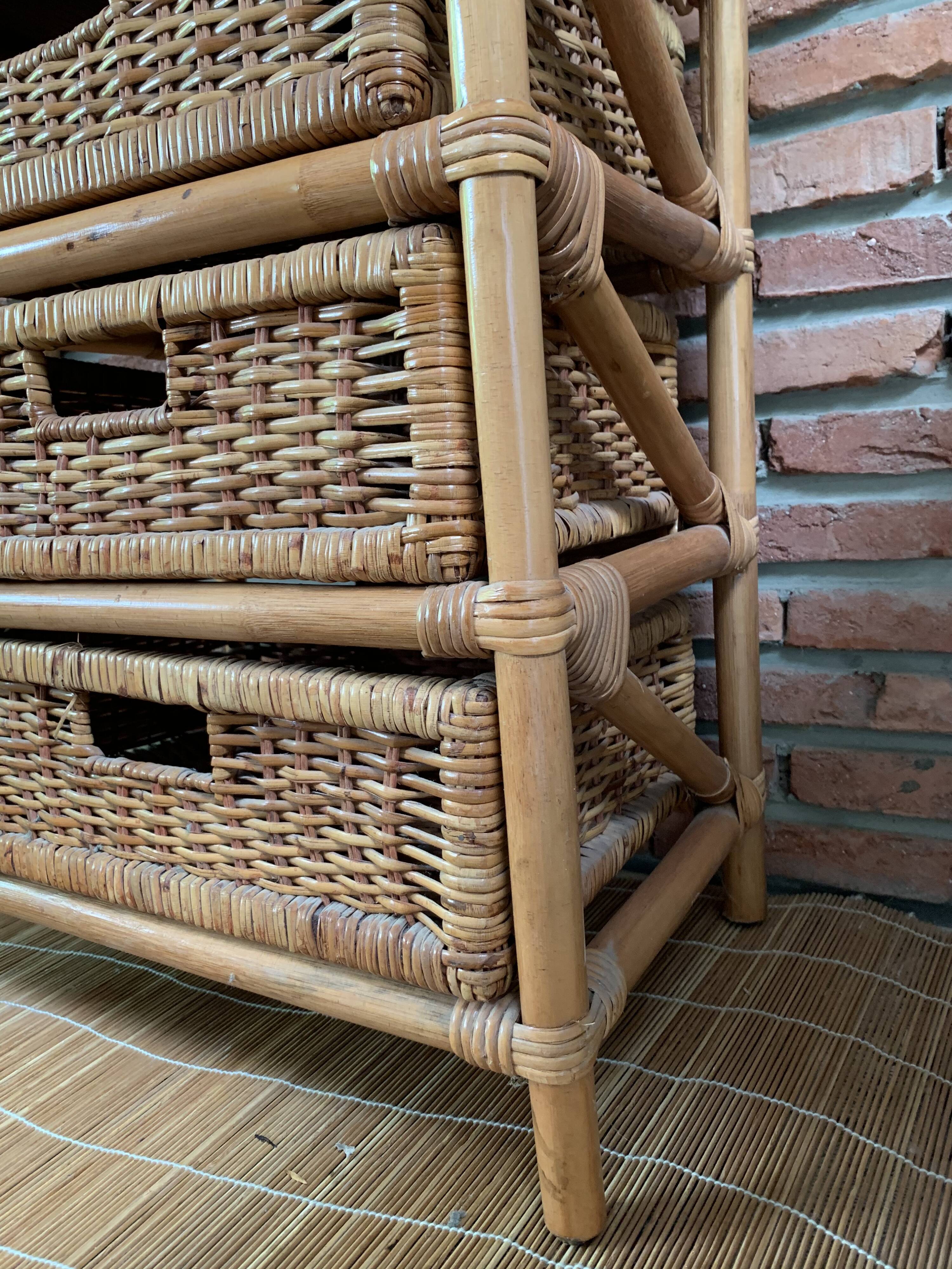 Rattan and wicker dresser