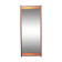 Miroir en teck avec bande en relief en cuivre