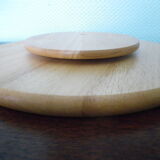 Plateau tournant à fromage en bois d'Hevea massif, boite d'origine