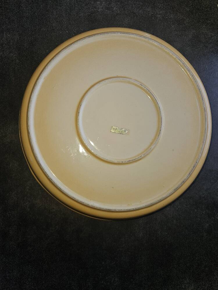 Vintage dessert plate in glazed ceramic with strawberry design, 1950s-1970s.