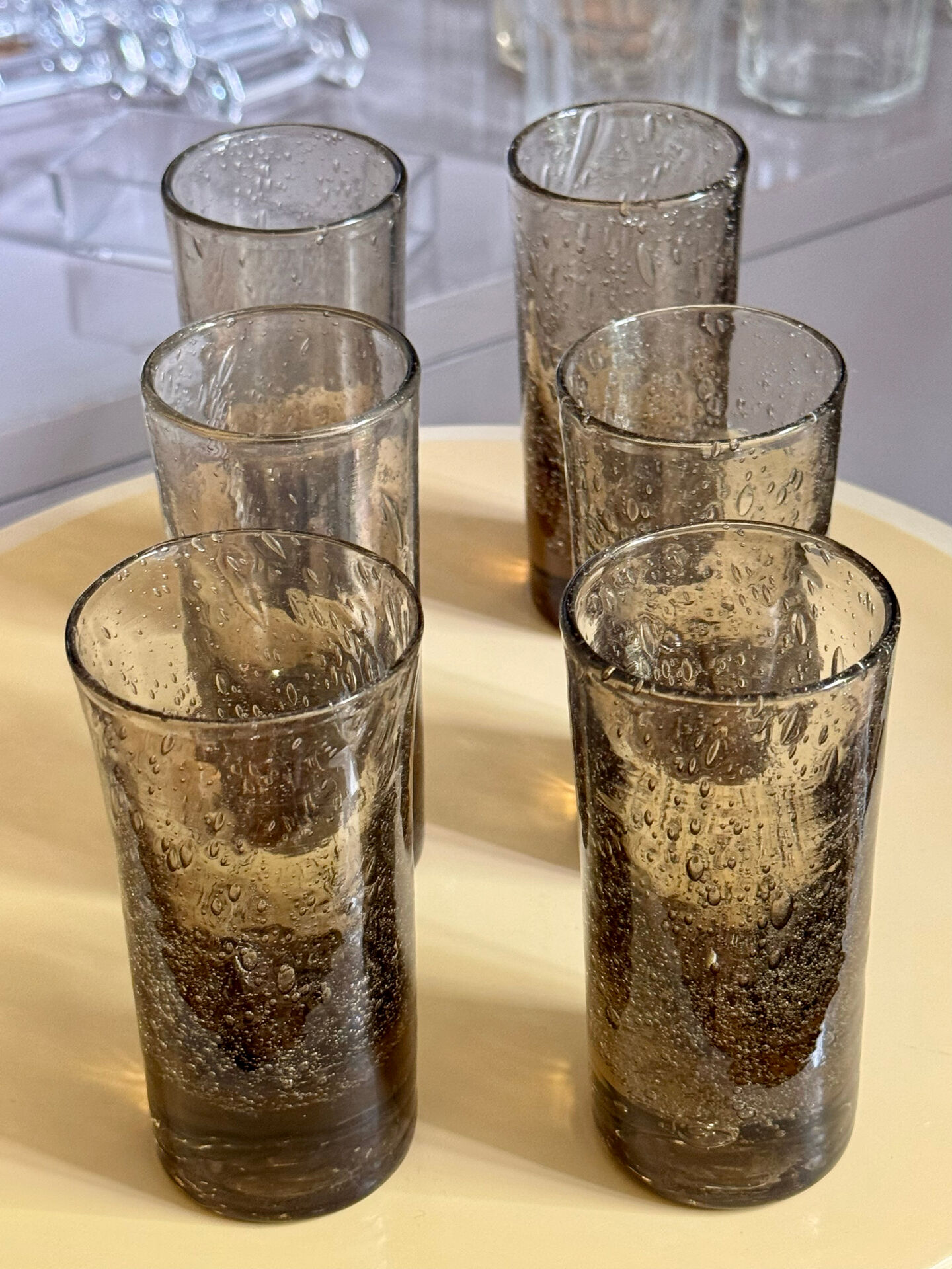 Verres tubes en verre soufflé fumée