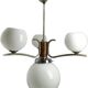 Art Deco chandelier with glass globes, Czechoslovakia, 1950s
