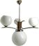 Chandelier Art Déco avec globes en verre, Tchécoslovaquie, années 1950