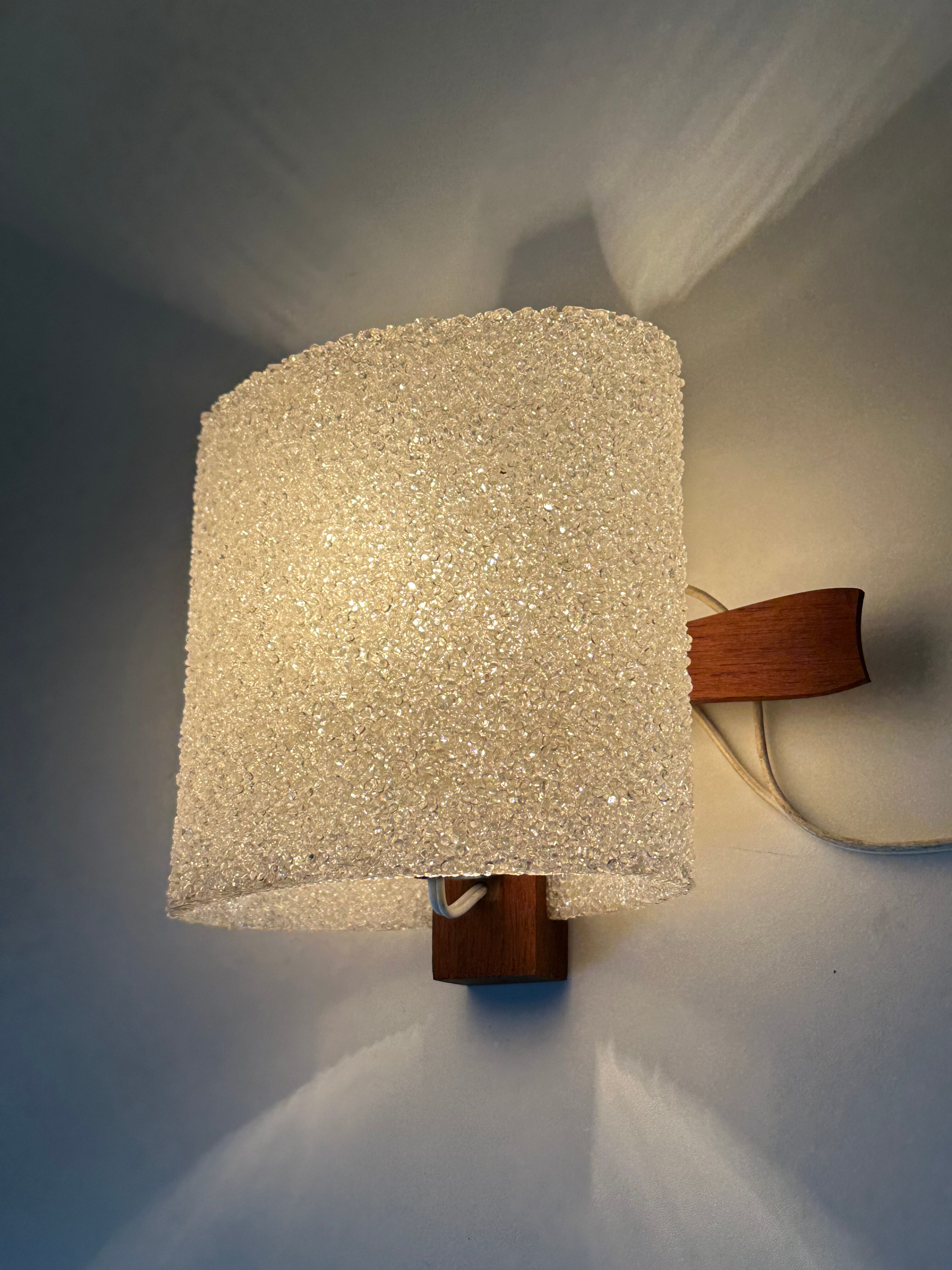 Teak chandelier and vintage design wall lamp 60 years