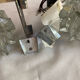 Pair of 1930s wall lights, Italian work, Murano glass and brass