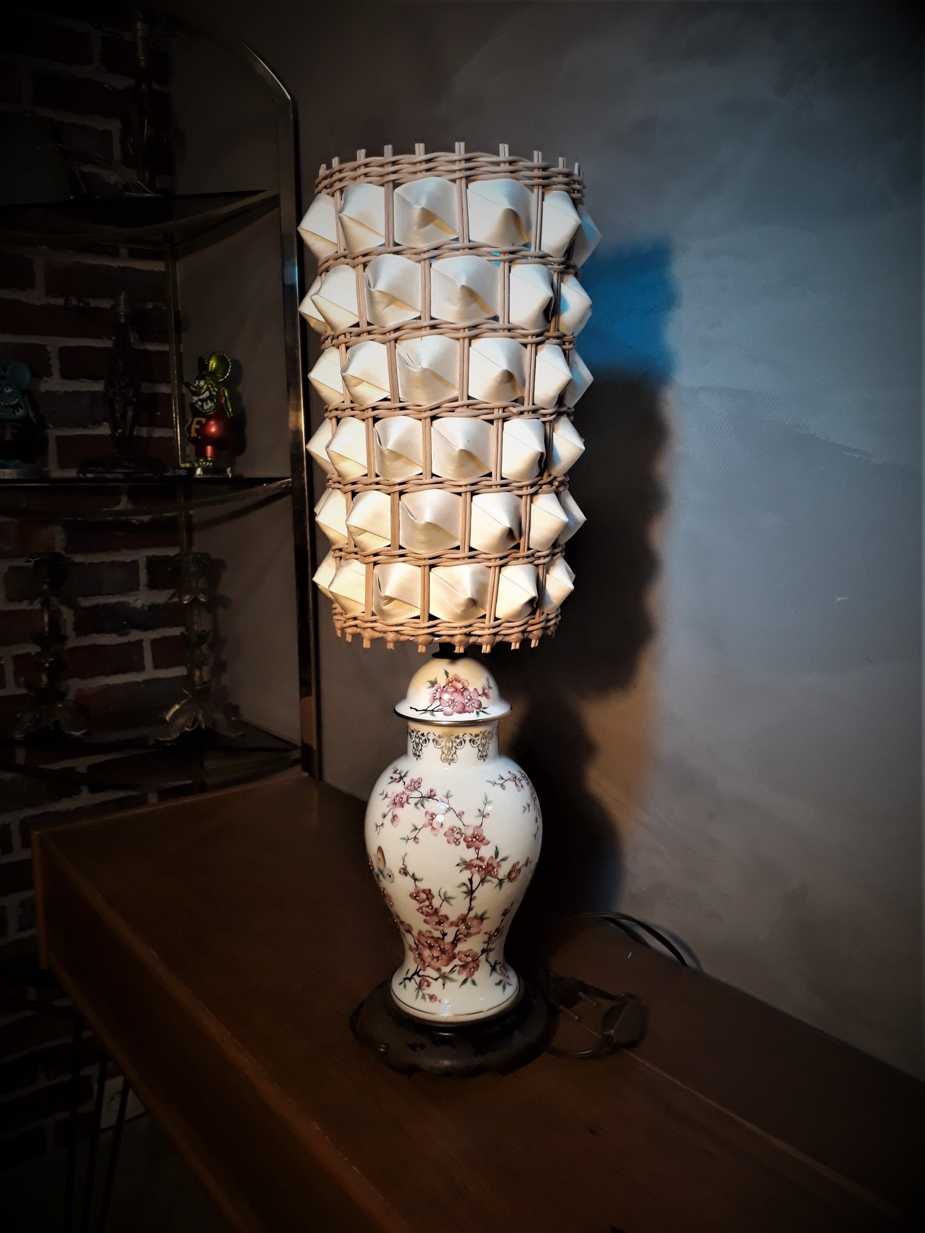 Cherry blossom and butterfly lamp 1950