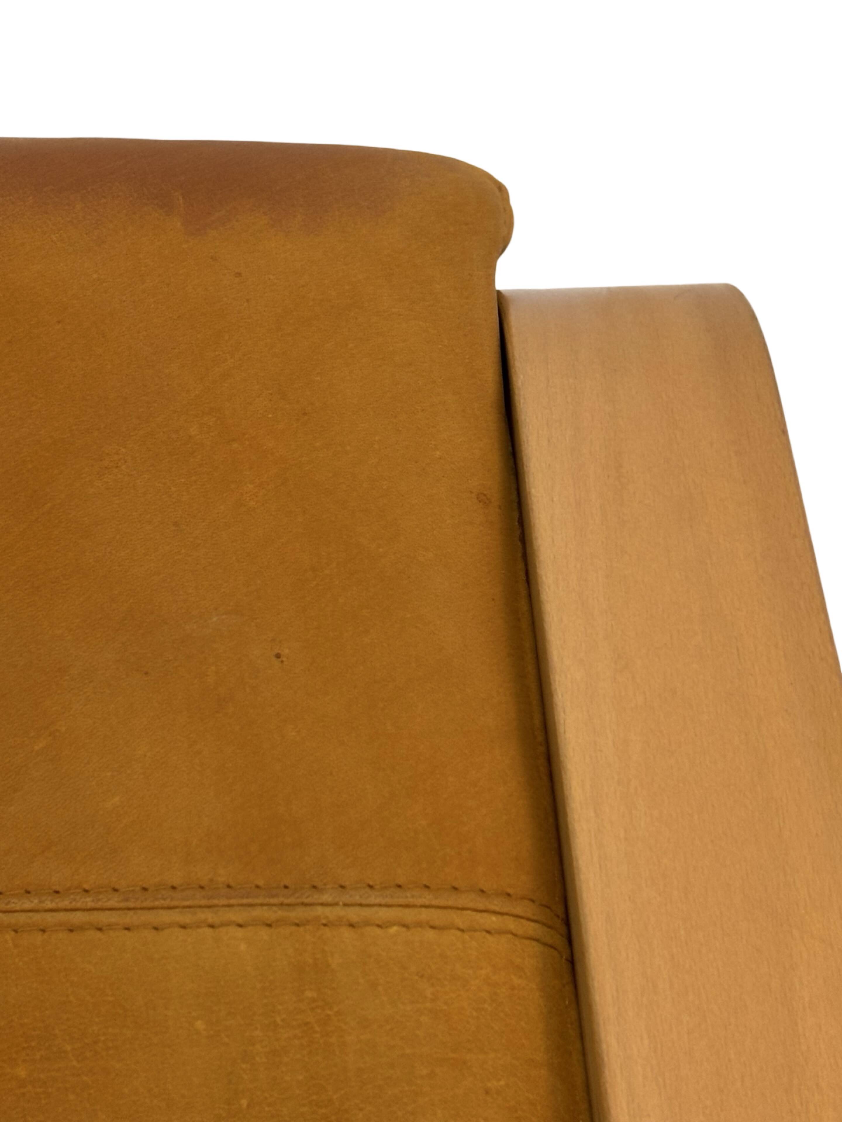 Vintage ikea poang tan leather cantilever footstool ottoman design